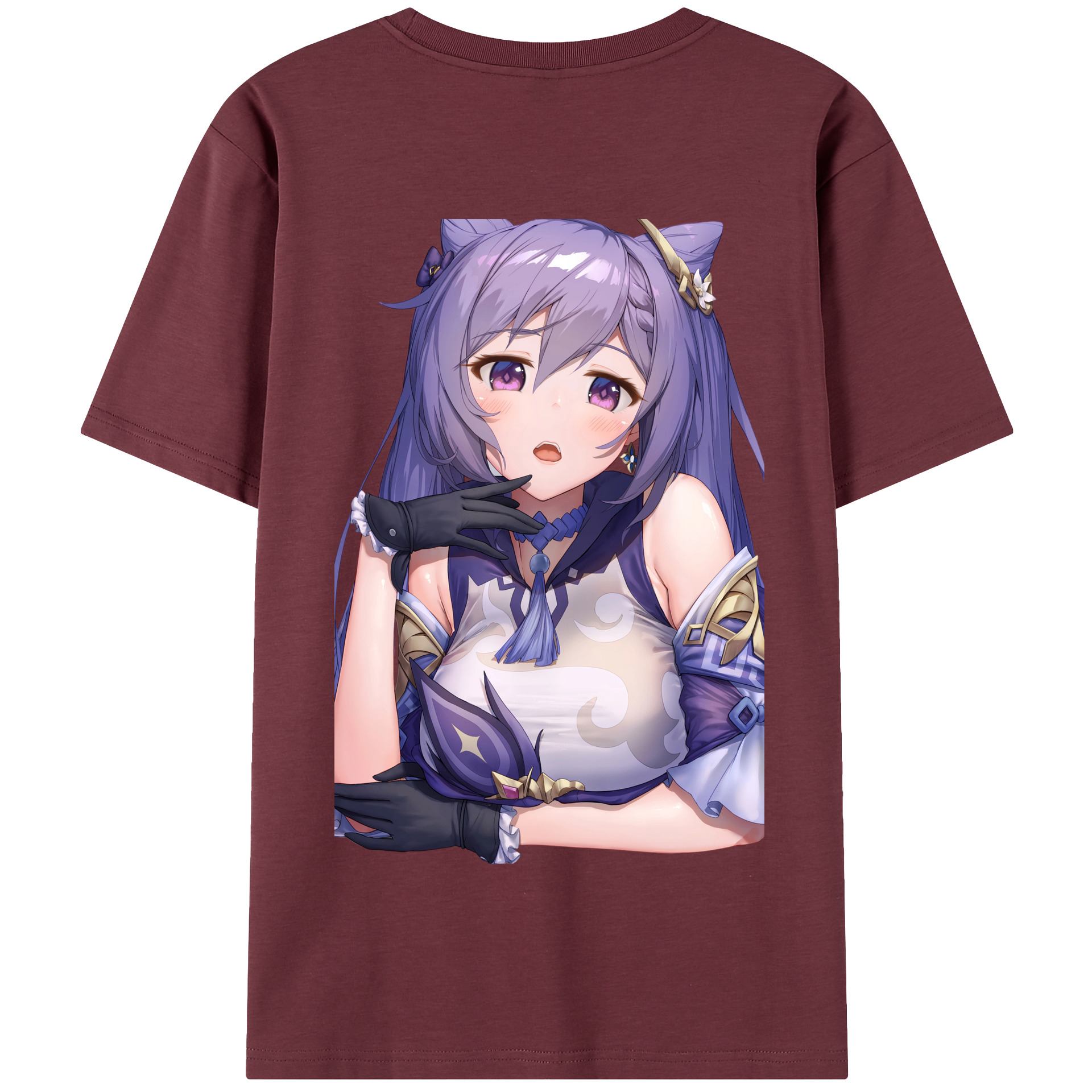 げんし神 刻晴 こくせい genshin Kokusei 綿100％半袖Tシャツ（背面プリント）